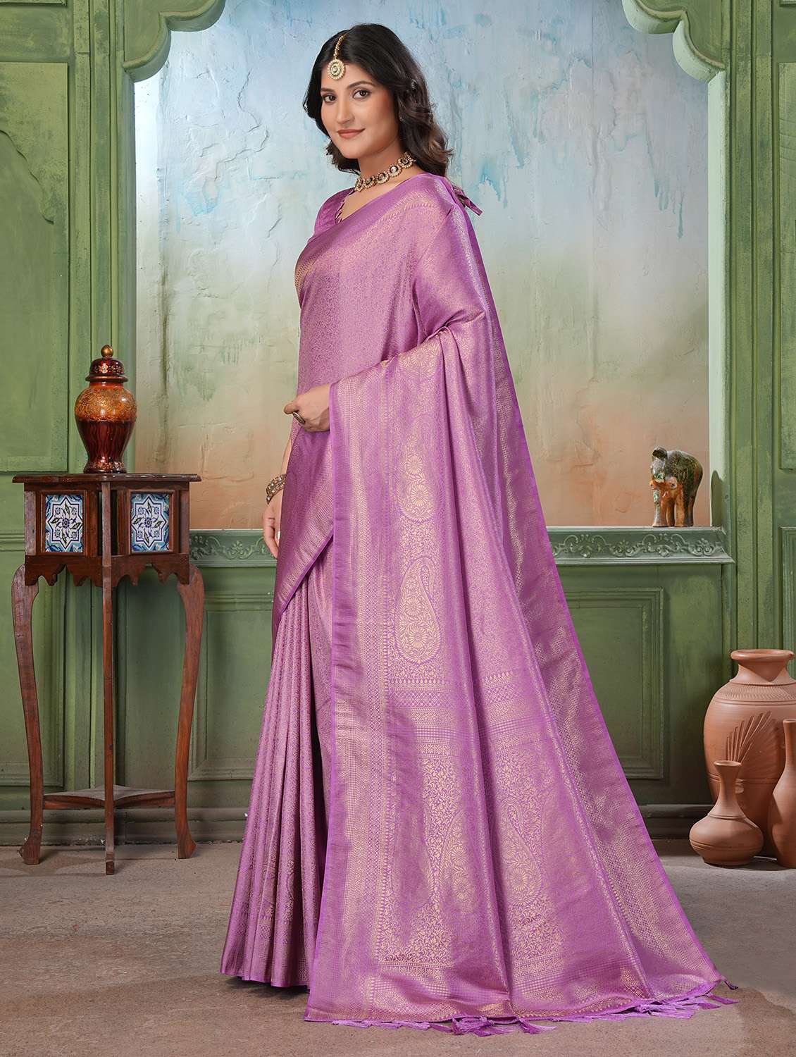 women self design kanjivaram saree with blouse - 22499856 -  Standard Image - 2