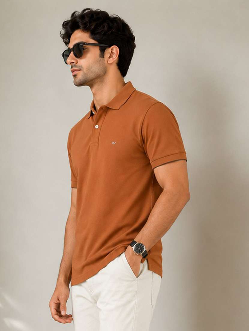 Men Solid Short Sleeve Regular Fit Polo T-shirt - 22499884 -  Standard Image - 2