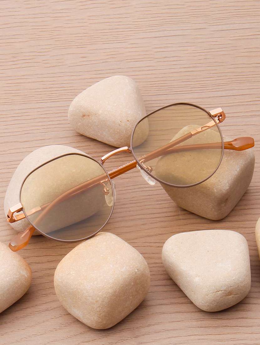 ted smith unisex clear premium metal sunglasses with polarized lenses.