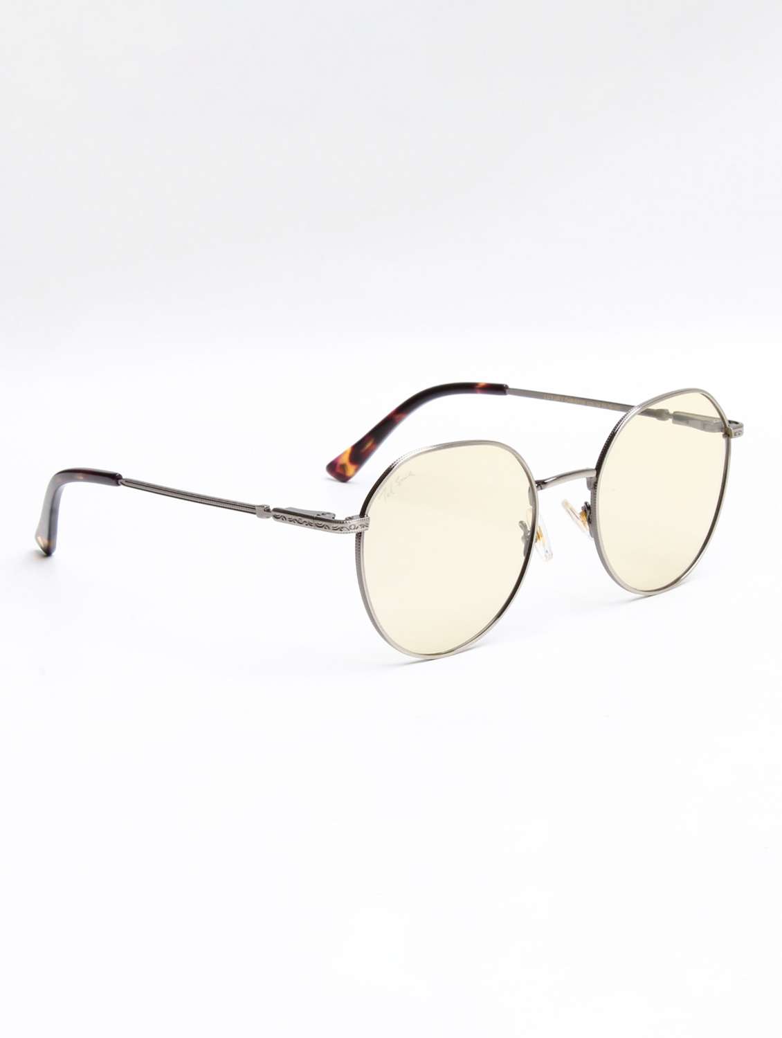 ted smith unisex brown lens & silver-toned round sunglasses with - 22499929 -  Standard Image - 2
