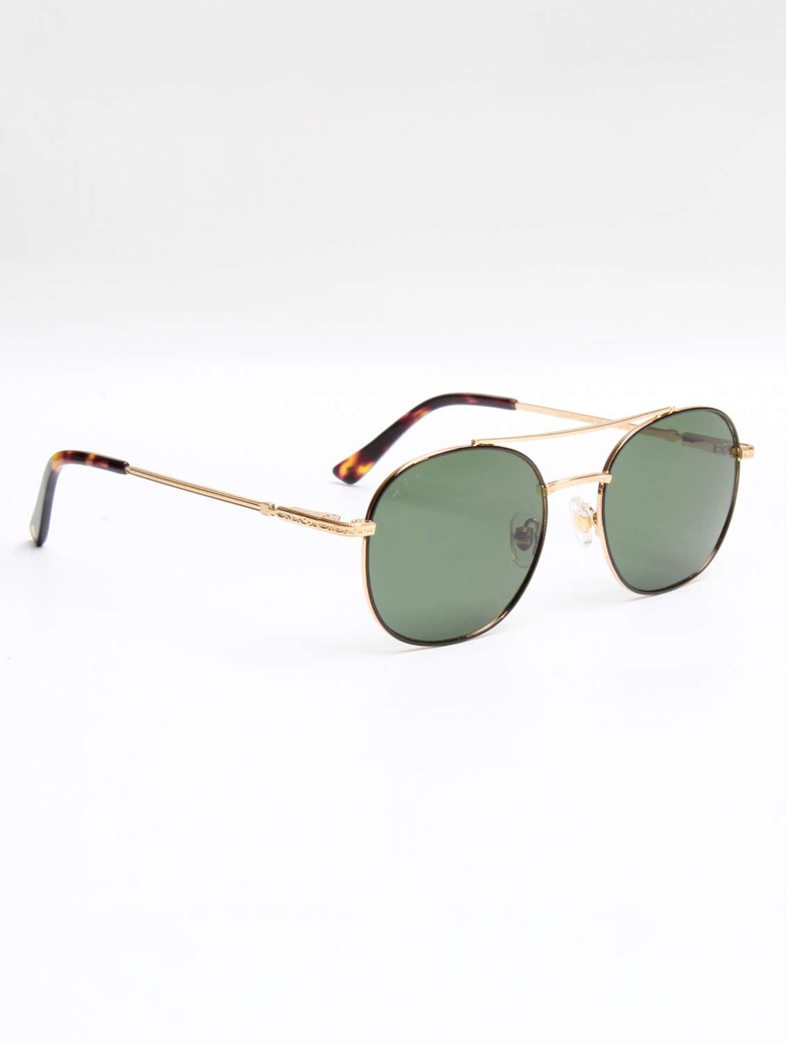 Ted Smith Unisex Green Lens & Gold-toned Aviator Sunglasses - 22499930 -  Standard Image - 2