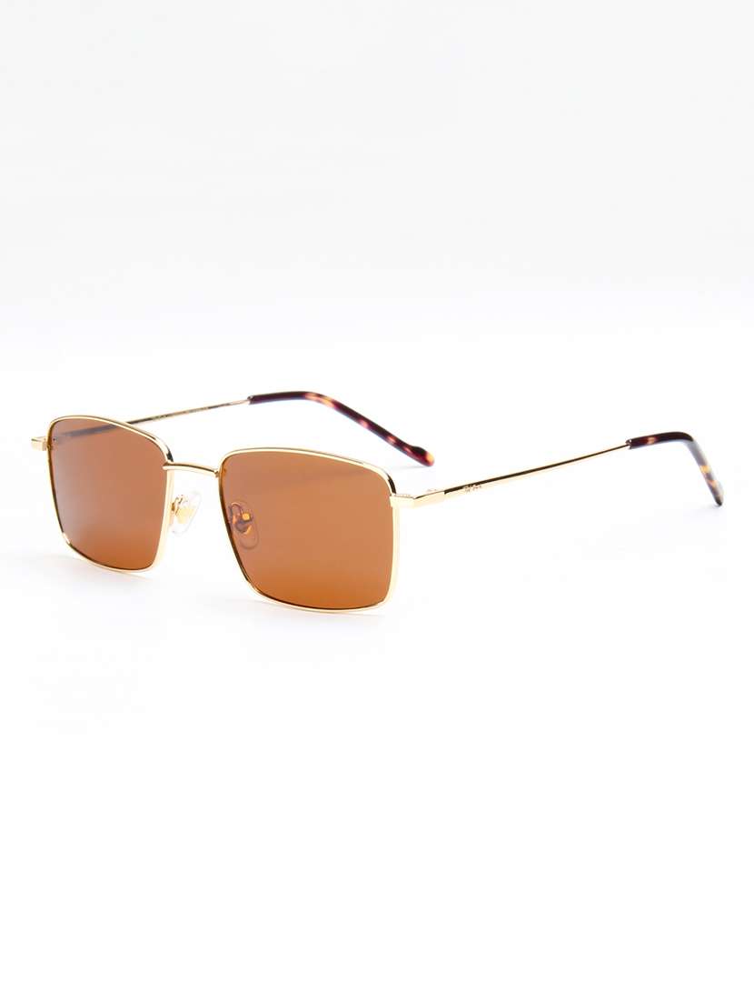 ted smith unisex brown lens & gold-toned rectangle sunglasses with - 22499950 -  Standard Image - 2