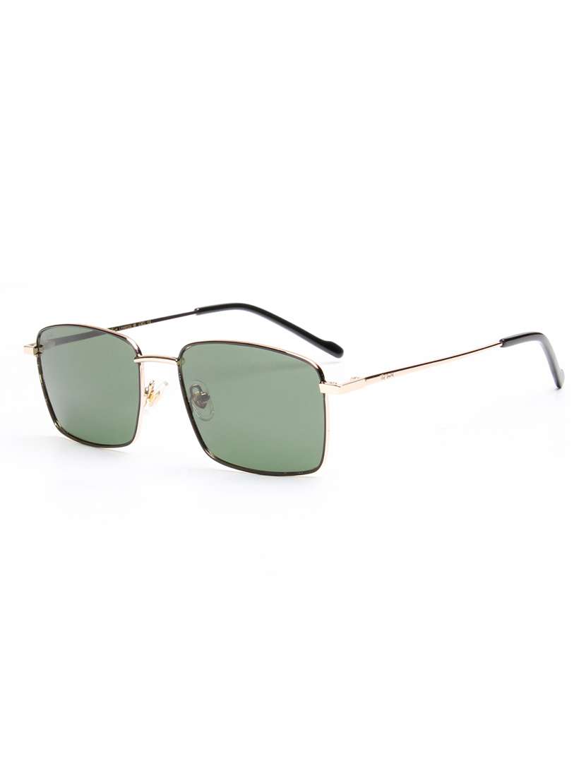 ted smith unisex green lens & gold-toned rectangle sunglasses with - 22499951 -  Standard Image - 2