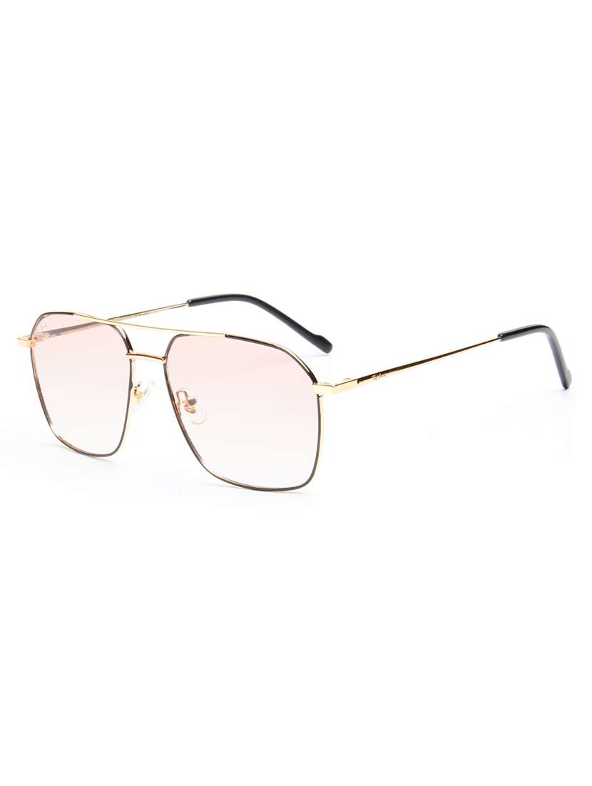 Ted Smith Unisex Pink Lens & Gold-toned Aviator Sunglasses With - 22499969 -  Standard Image - 2