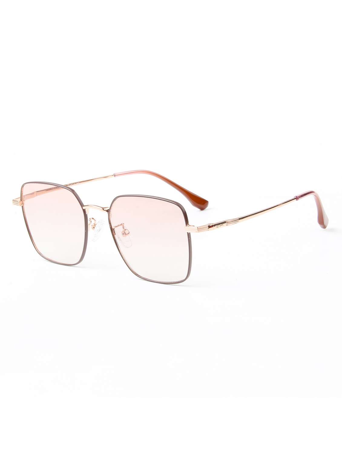 ted smith unisex square metal gold-brown graded sunglasses with polarized lenses - 22500006 -  Standard Image - 2