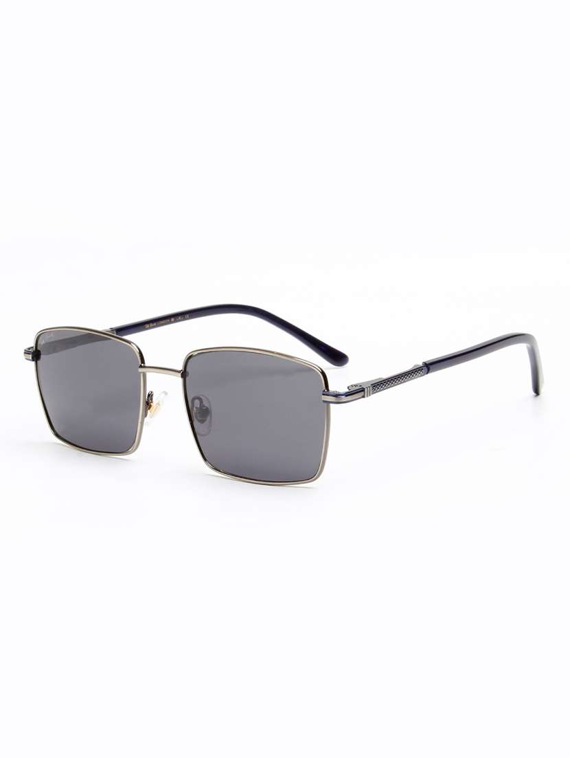 ted smith unisex black lens & silver-toned rectangle sunglasses with - 22500010 -  Standard Image - 2