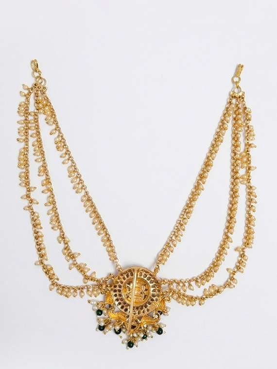 handcrafted temple antique jada billai with mattal - 22500020 -  Standard Image - 2