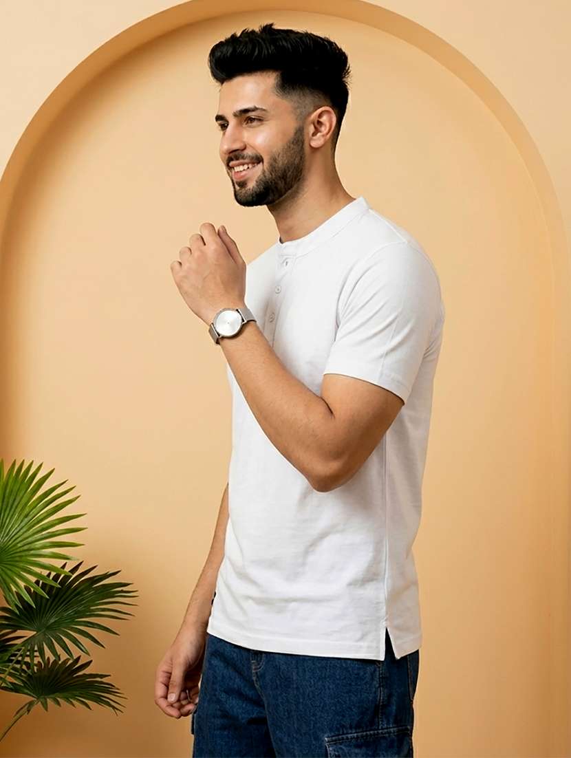 men solid short sleeve regular fit t-shirt - 22500056 -  Standard Image - 2