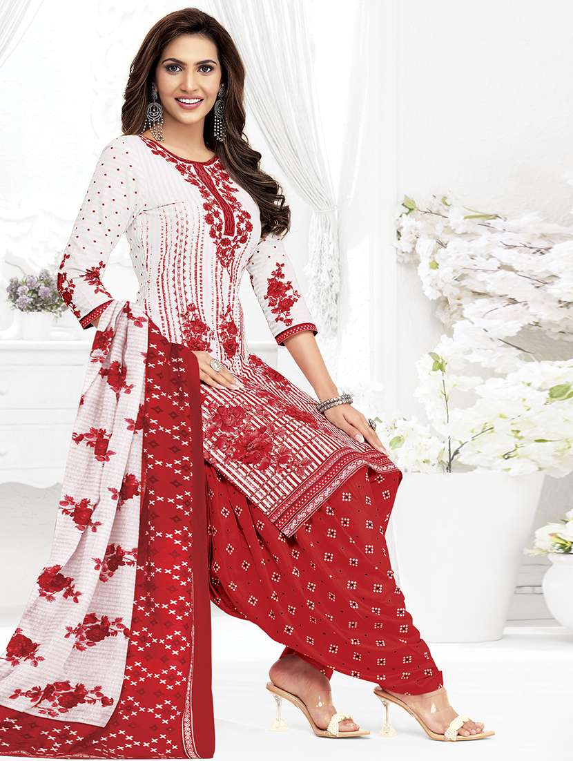 women printed three quarter sleeve kurta patiala with dupatta set - 22500087 -  Standard Image - 2