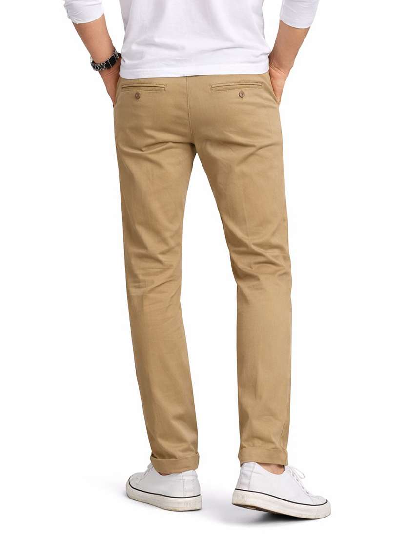 men solid mid rise chinos casual trouser - 22500187 -  Standard Image - 2