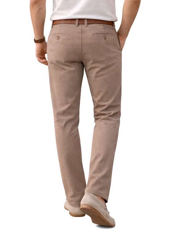 men solid mid rise chinos casual trouser - 22500195 -  Standard Image - 2