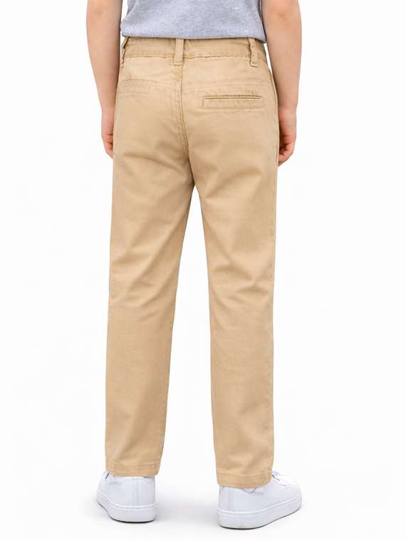 boys solid mid rise chinos casual trouser - 22500213 -  Standard Image - 2