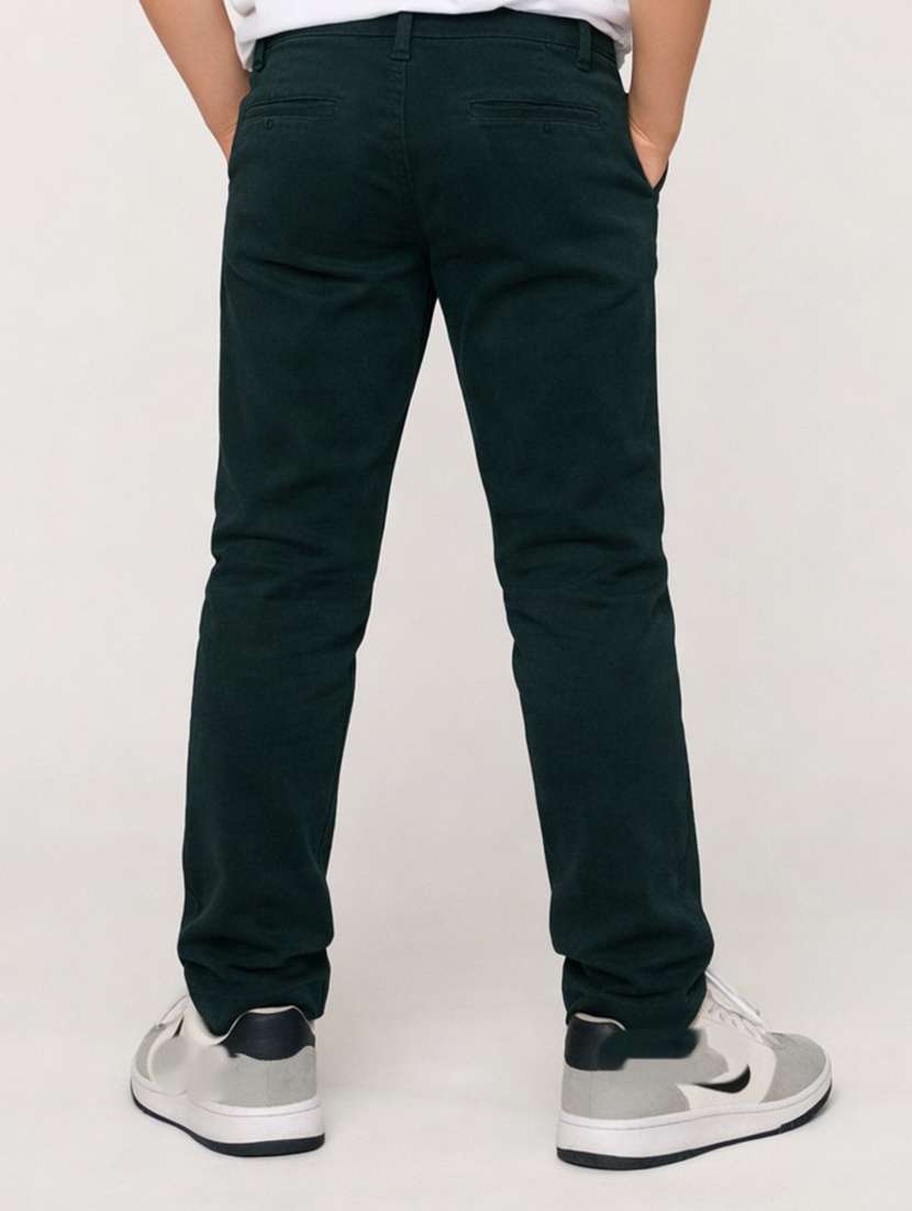 boys solid mid rise chinos casual trouser - 22500214 -  Standard Image - 2