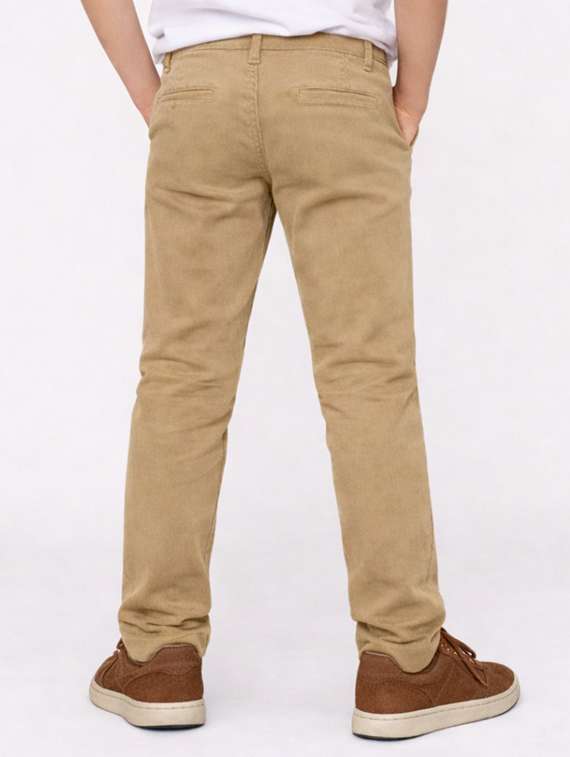 boys solid mid rise chinos casual trouser - 22500215 -  Standard Image - 2