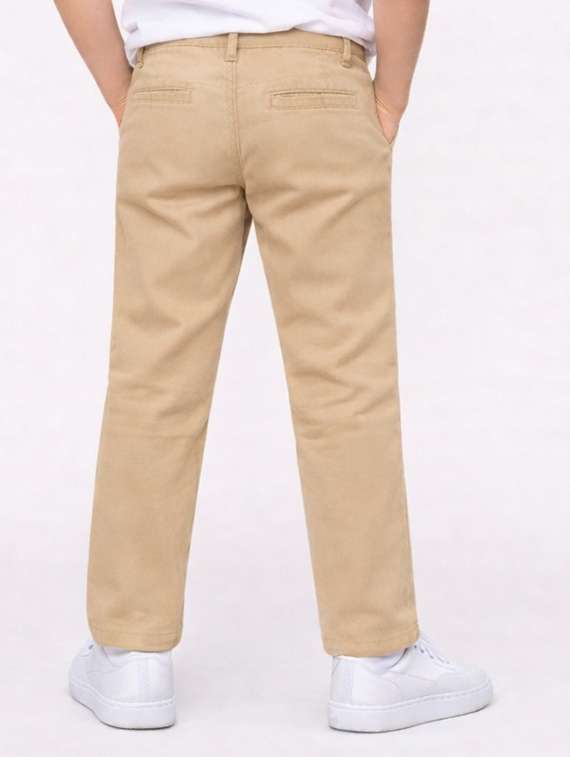 boys solid mid rise chinos casual trouser - 22500218 -  Standard Image - 2