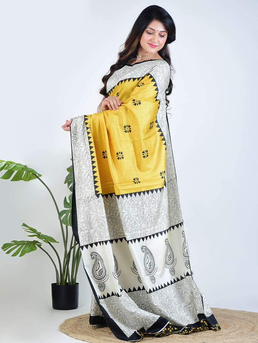 women printed casual wear saree with blouse - 22500239 -  Standard Image - 2
