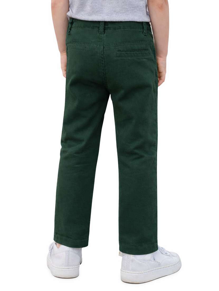 boys solid mid rise chinos casual trouser - 22500258 -  Standard Image - 2