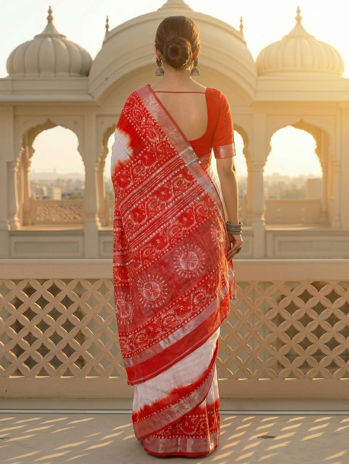 women printed handloom saree with blouse - 22500273 -  Standard Image - 2