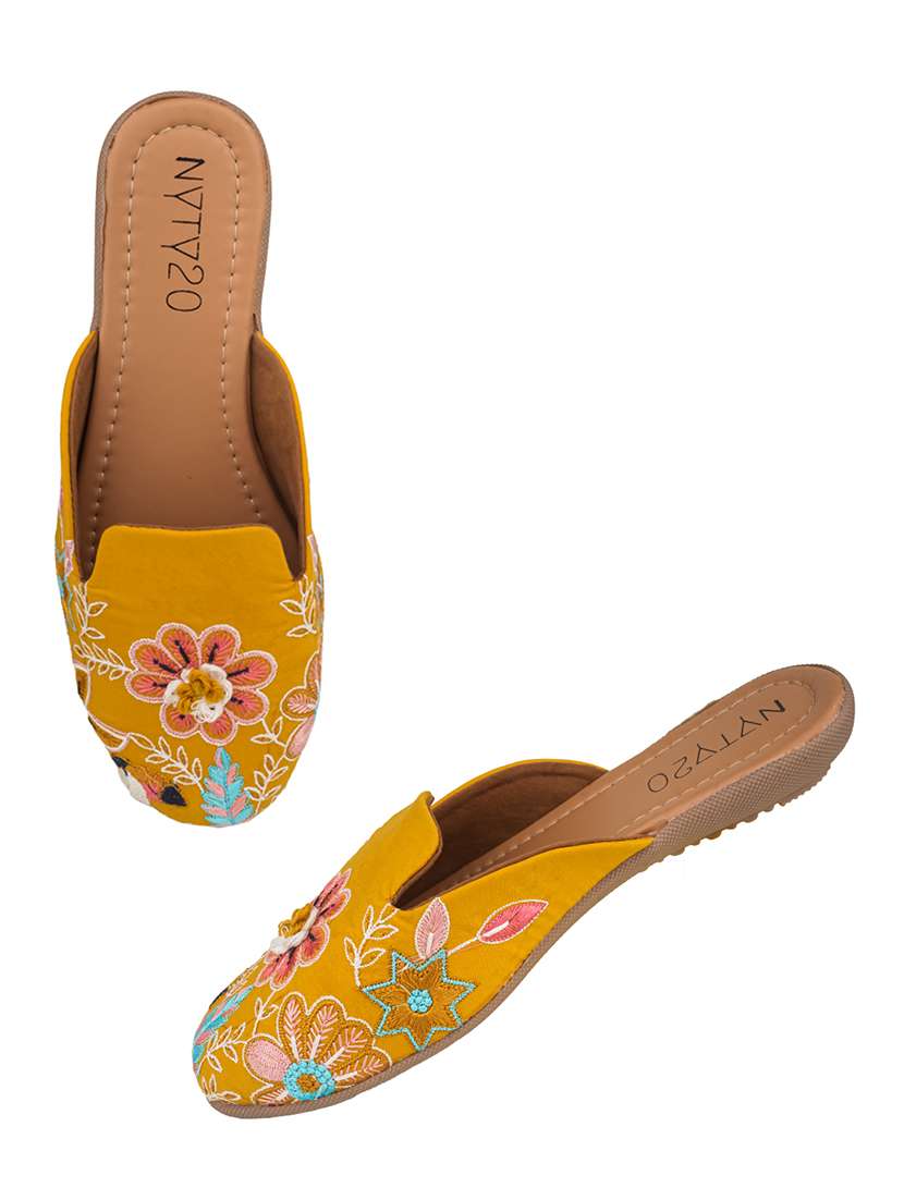 women embroidered slip on mules - 22500276 -  Standard Image - 2