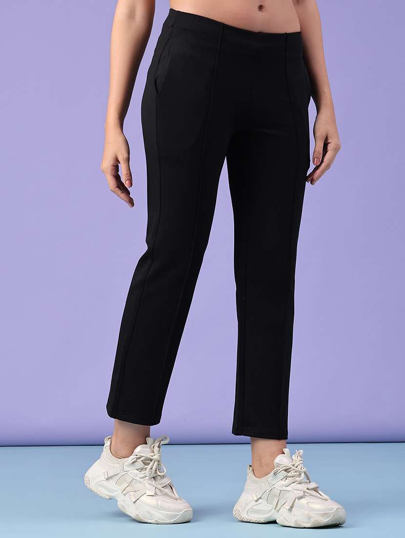 Women Solid Mid Rise Regular Fit Jeggings - 22500288 -  Standard Image - 2