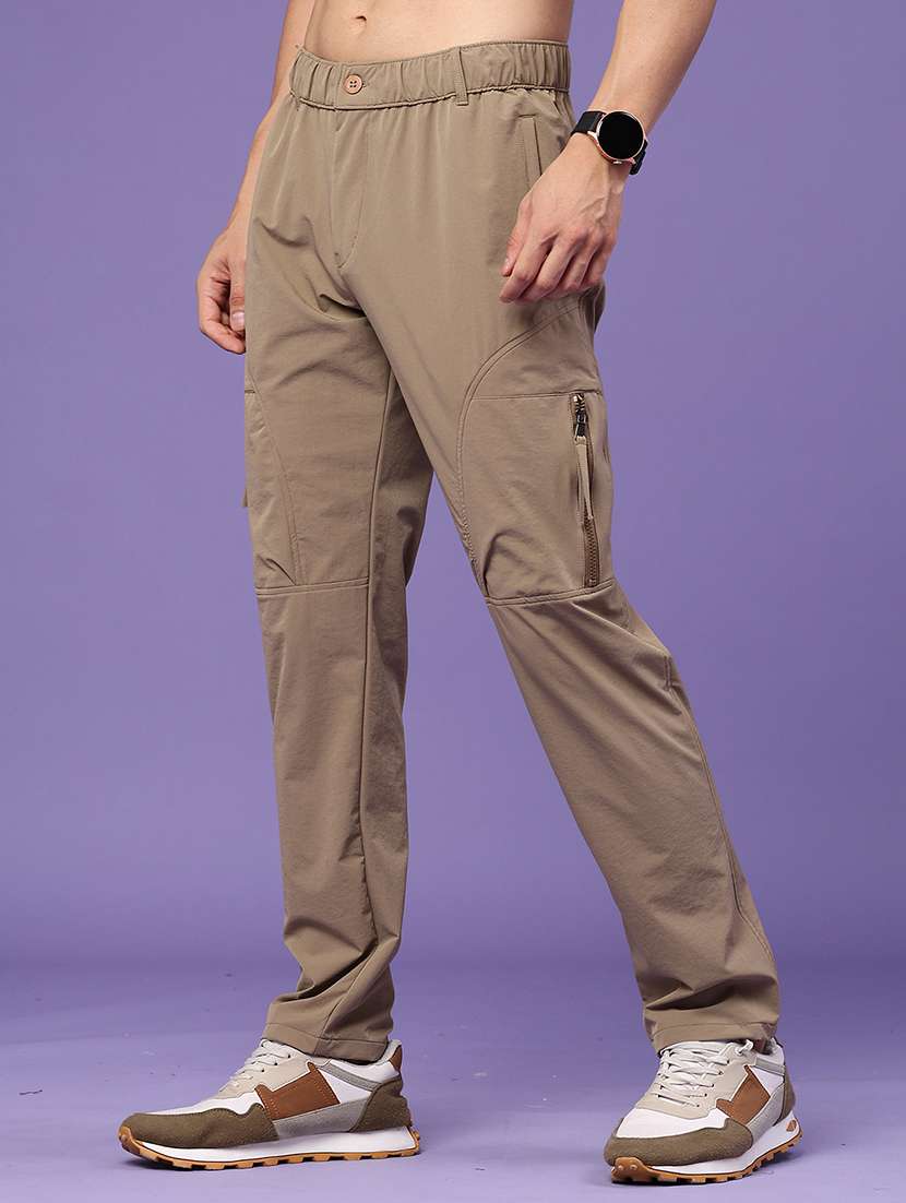 Men Solid Mid Rise Regular Fit Cargo - 22500442 -  Standard Image - 2