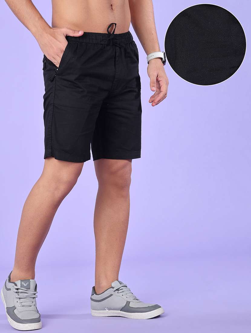 men solid mid rise regular fit shorts - 22501061 -  Standard Image - 2
