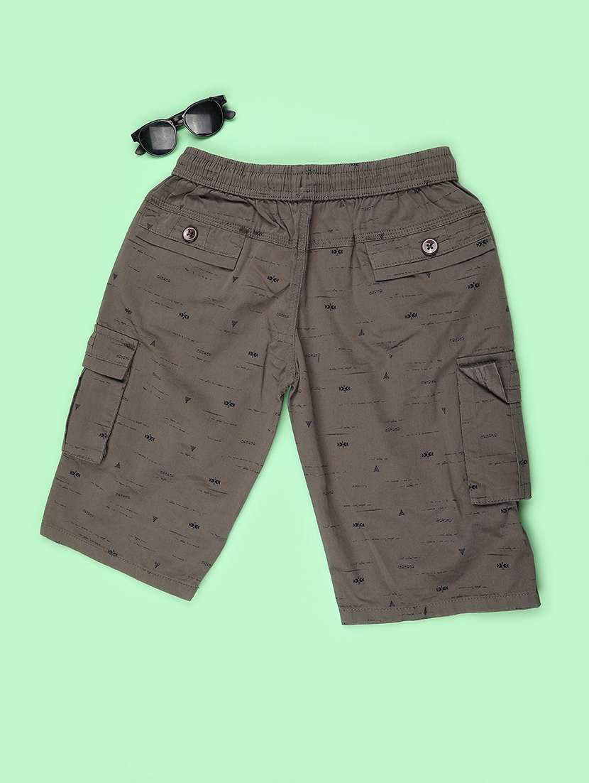 boys printed mid rise three fourth cargo shorts - 22501586 -  Standard Image - 2