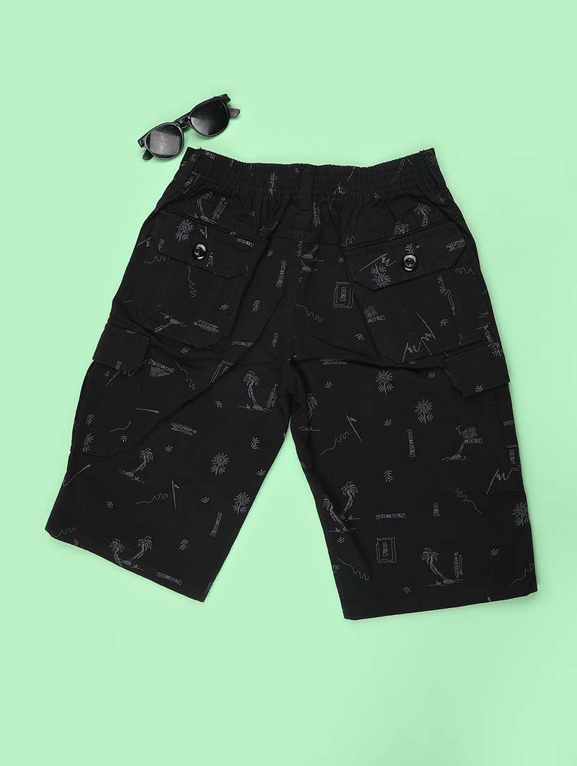 boys printed mid rise three fourth cargo shorts - 22501662 -  Standard Image - 2