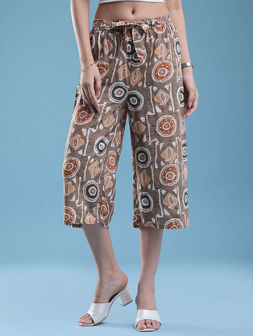 women printed mid rise culottes - 22501679 -  Standard Image - 2
