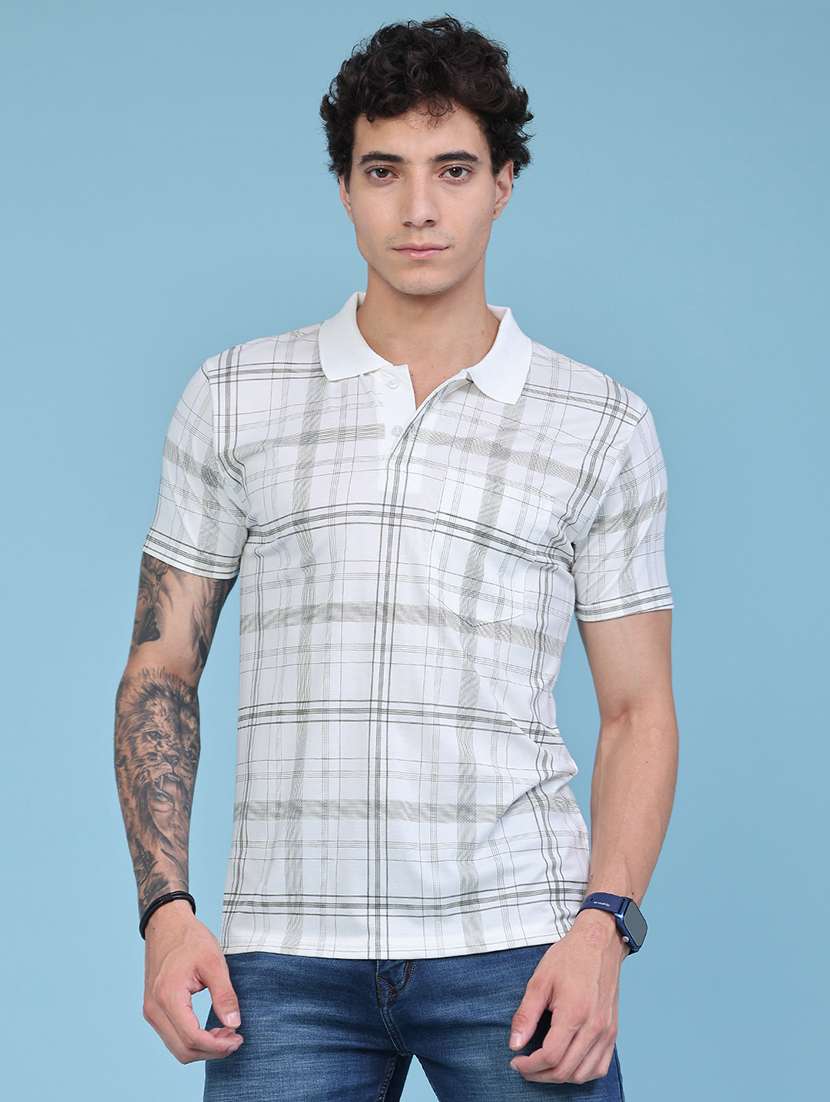 men checkered short sleeve regular fit polo t-shirt - 22501696 -  Standard Image - 2