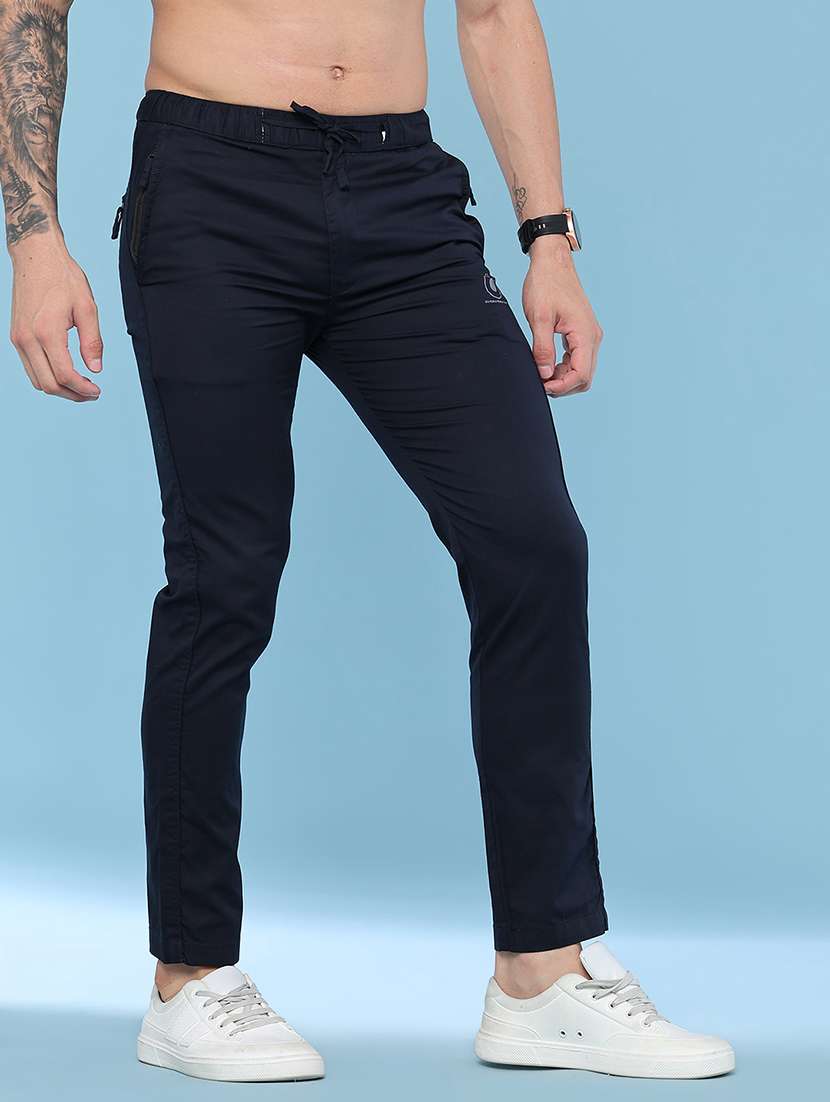 Men Solid Mid Rise Flat Front Trouser - 22501710 -  Standard Image - 2