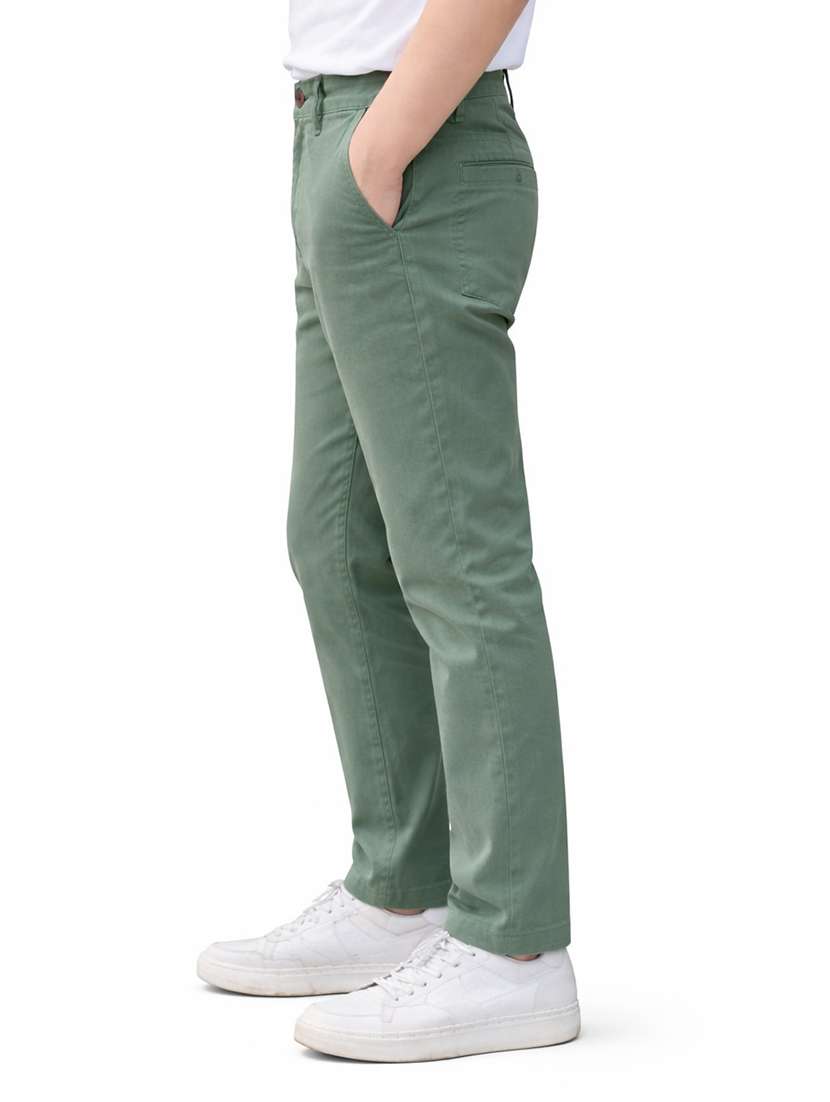 men solid mid rise slim fit trouser - 22501766 -  Standard Image - 2