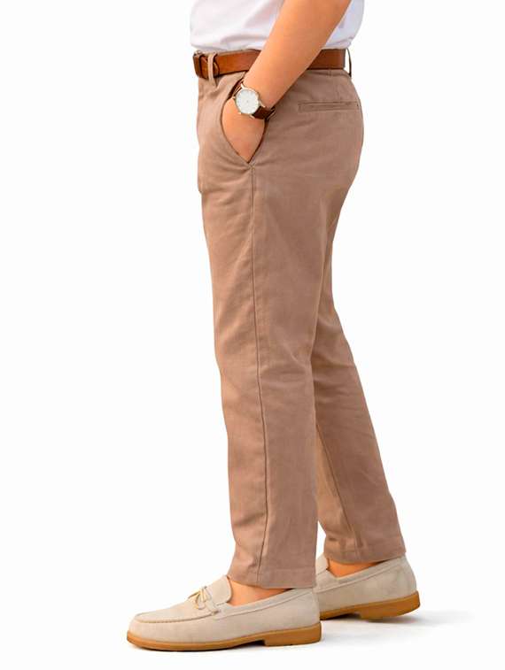 men solid mid rise slim fit trouser - 22501768 -  Standard Image - 2