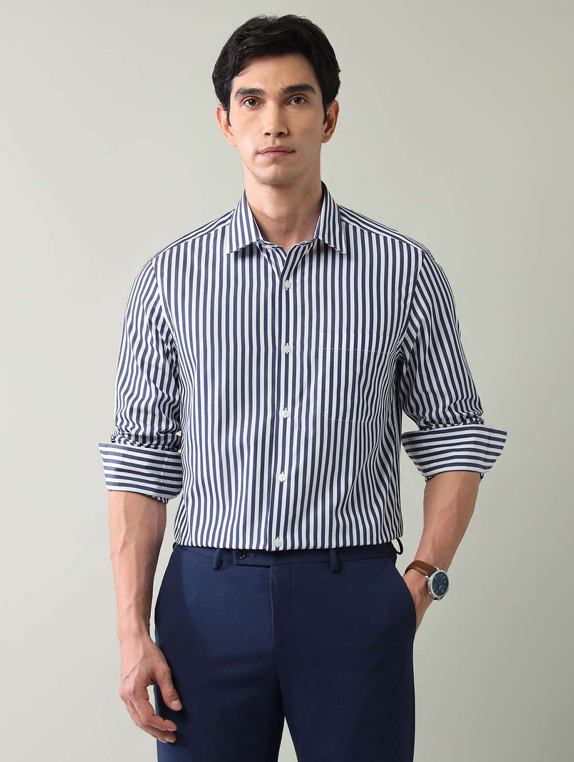 Men Striped Long Sleeve Regular Fit Casual Shirt - 22501917 -  Standard Image - 2