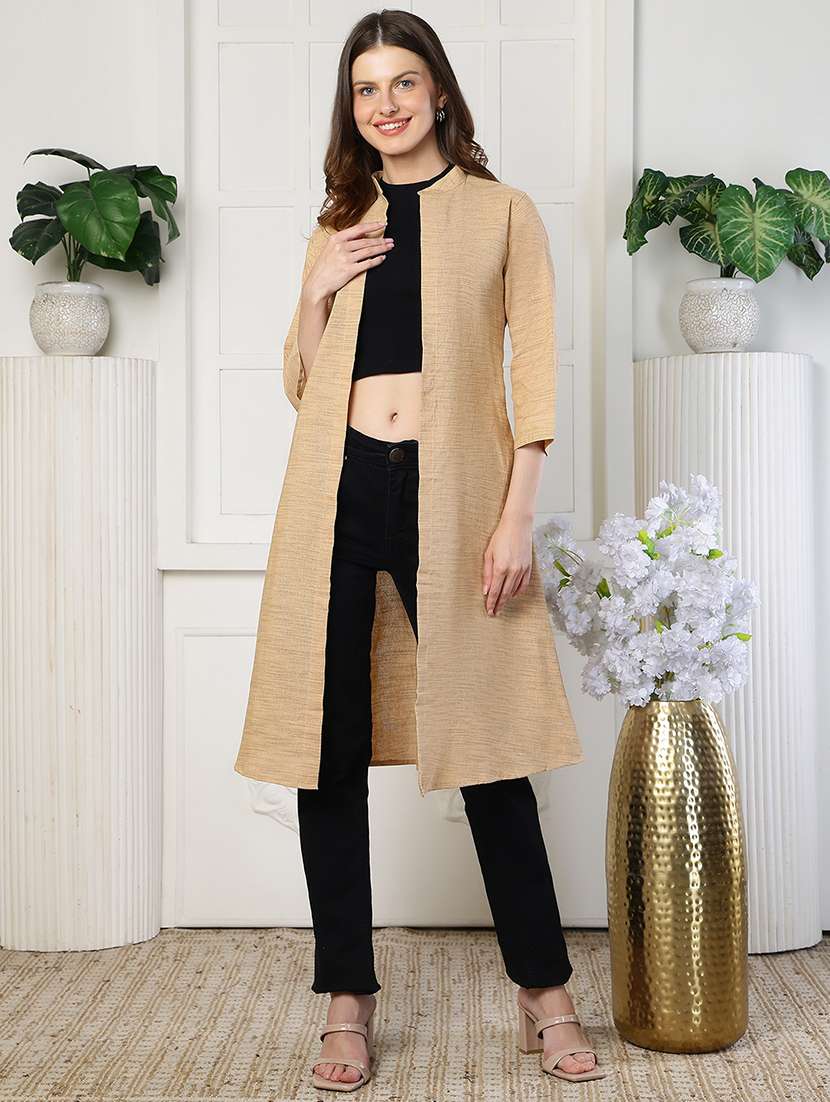 women self design three quarter sleeves regular shrug - 22501950 -  Standard Image - 2