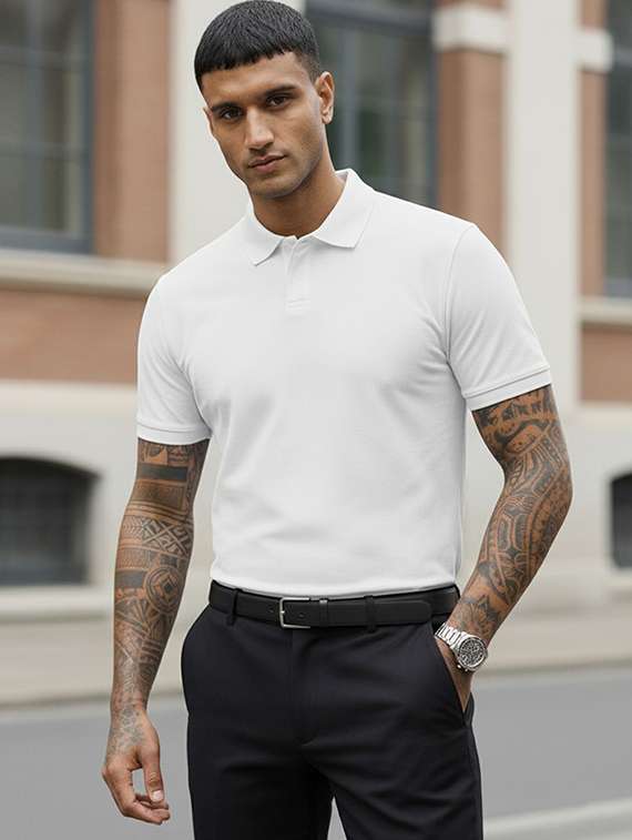 men solid short sleeve regular fit polo t-shirt - 22502029 -  Standard Image - 2