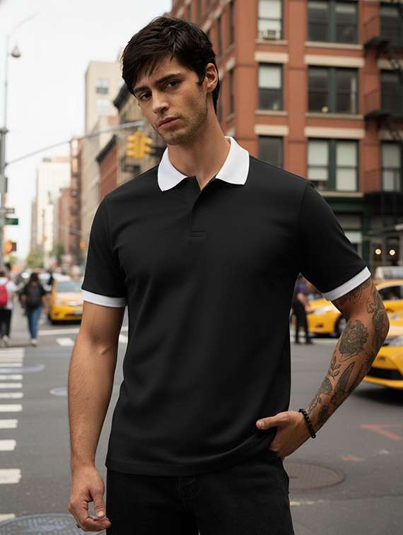 men solid short sleeve regular fit polo t-shirt - 22502032 -  Standard Image - 2