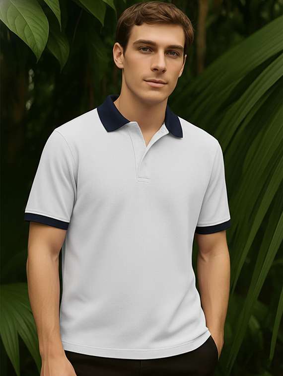 men solid short sleeve regular fit polo t-shirt - 22502035 -  Standard Image - 2