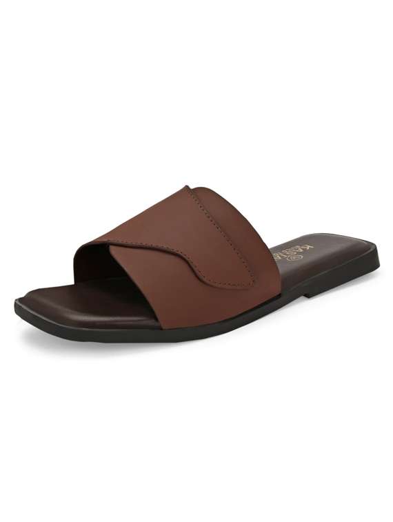 men brown slip on sandal - 22502110 -  Standard Image - 2