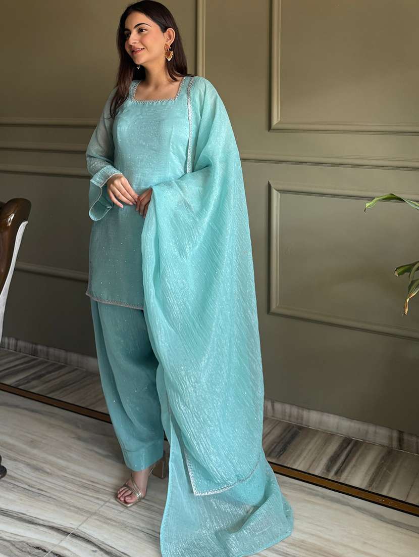 women self design long sleeves kurta and patiala suit set - 22502156 -  Standard Image - 2