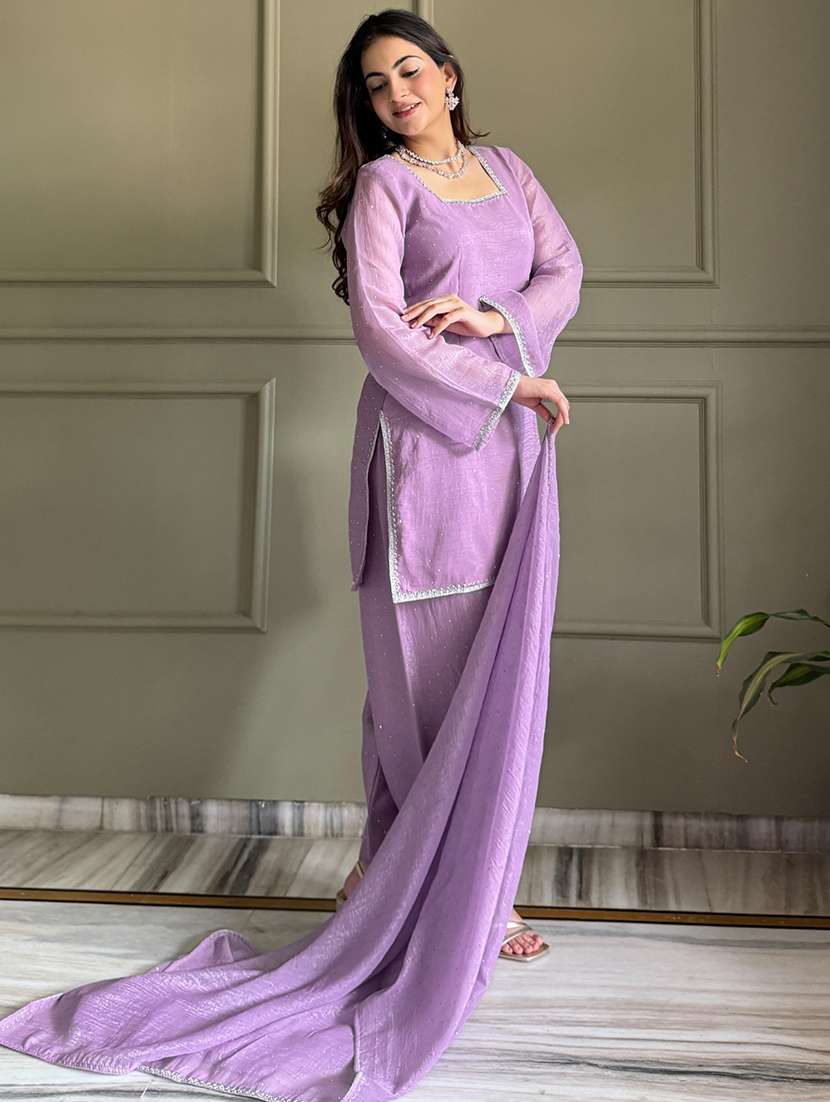 women self design long sleeves kurta and patiala suit set - 22502158 -  Standard Image - 2