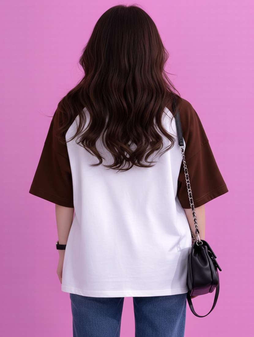 women printed raglan sleeve oversized t-shirt - 22502296 -  Standard Image - 2