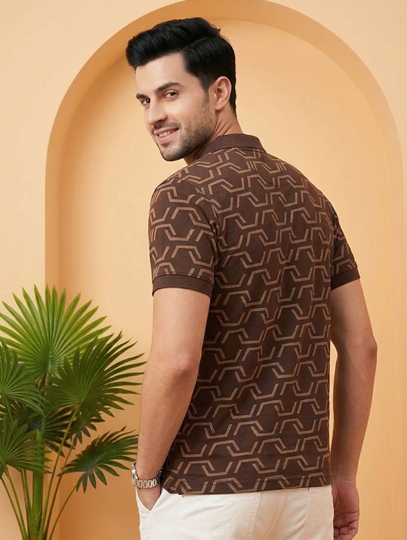 men printed short sleeve regular fit polo t-shirt - 22502315 -  Standard Image - 2