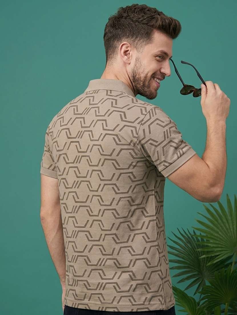 men printed short sleeve regular fit polo t-shirt - 22502316 -  Standard Image - 2