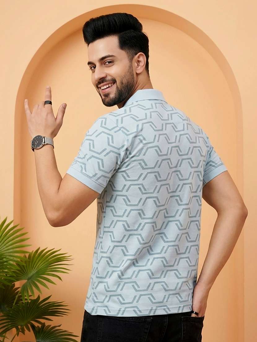 men printed short sleeve regular fit polo t-shirt - 22502317 -  Standard Image - 2