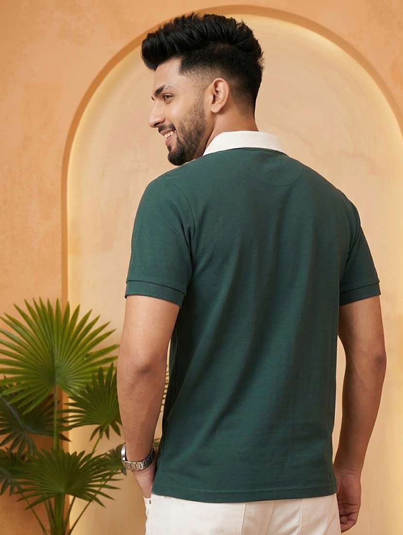 men printed short sleeve regular fit polo t-shirt - 22502321 -  Standard Image - 2