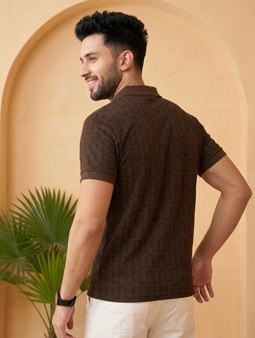 men printed short sleeve regular fit polo t-shirt - 22502325 -  Standard Image - 2