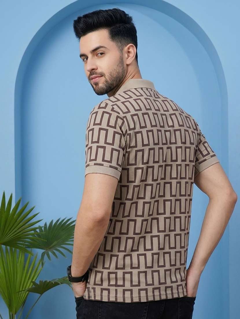 men printed short sleeve regular fit polo t-shirt - 22502326 -  Standard Image - 2