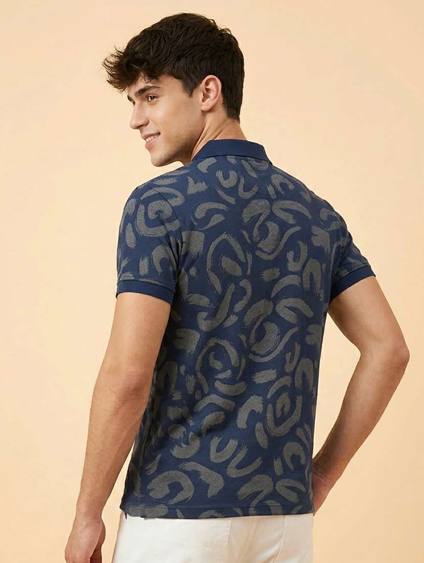 men printed short sleeve regular fit polo t-shirt - 22502329 -  Standard Image - 2
