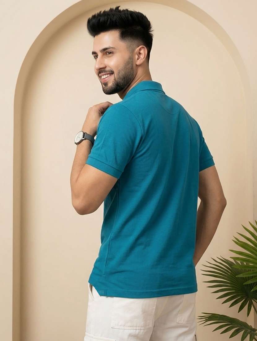 men solid short sleeve regular fit polo t-shirt - 22502345 -  Standard Image - 2